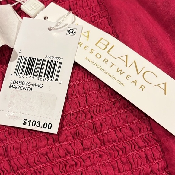 🆕 La Blanca Resortwear Dress Coverup Magenta Size L - Picture 10 of 11